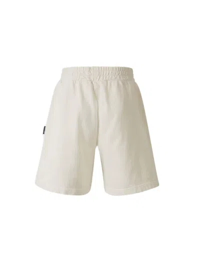 Shop Palm Angels Logo-printed Elasticated Waist Track Shorts In Off White