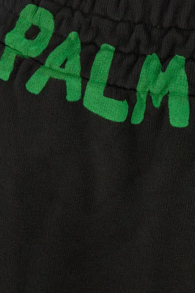 Shop Palm Angels Logo-printed Elasticated Waist Track Pants In Black Green