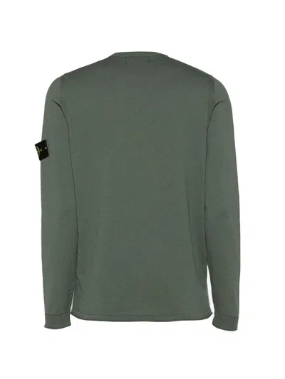 Shop Stone Island Logo Patch Long-sleeved T-shirt In Musk