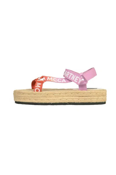 Shop Stella Mccartney Logo Strap Sandals In Colourful
