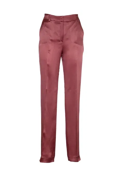 Shop Alberta Ferretti Straight Leg Satin Pants In Pink