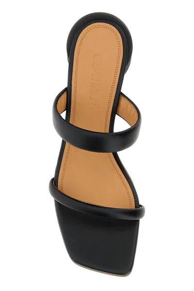 Shop Off-white Black Leather Spring Mules In Black/black