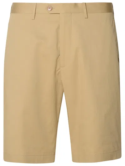Shop Etro Beige Cotton Bermuda Shorts In Beige 9