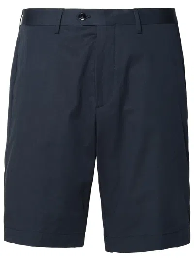 Shop Etro Navy Cotton Bermuda Shorts In Blu Scurissimo 1