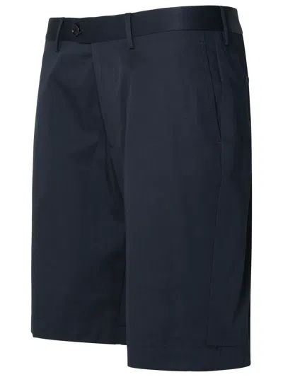 Shop Etro Navy Cotton Bermuda Shorts In Blu Scurissimo 1
