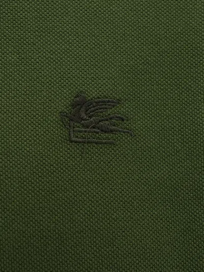 Shop Etro Polo Shirt In Verde Oliva