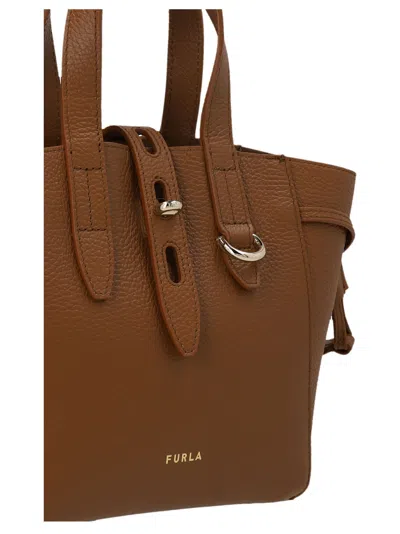 Shop Furla Net Handbag In Cognac H
