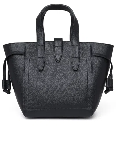 Shop Furla Black Leather Net Mini Tote Bag In Nero