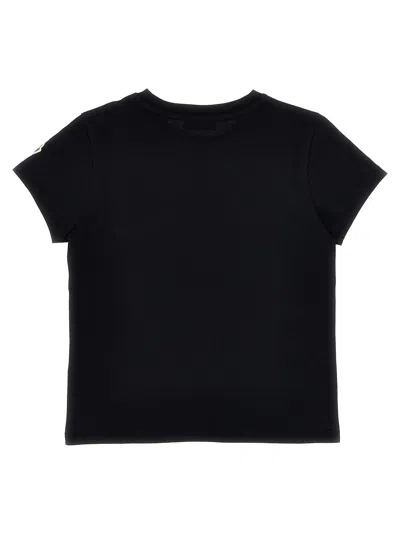 Shop Moncler Rhinestone Logo T-shirt In Black