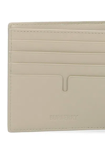 Shop Burberry Check Printed Bi-fold Wallet In Lichen