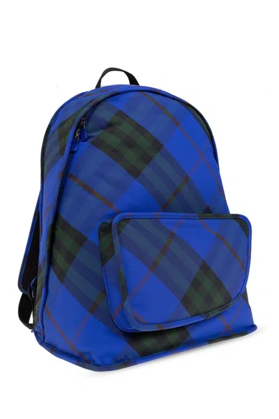 Shop Burberry Shield Vintage Check-printed Zipped Backpack In Knight