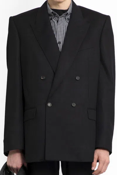 Shop Balenciaga Double-breasted Blazer In Nero