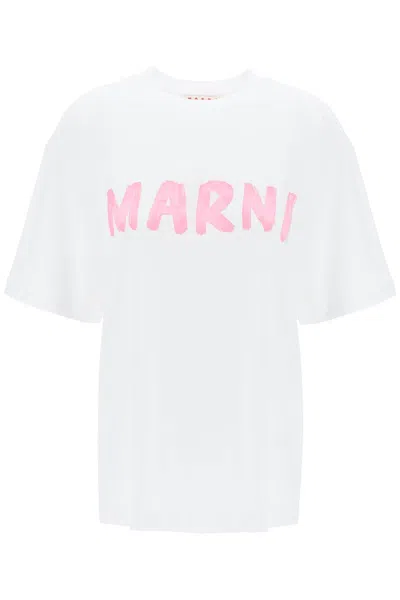 Shop Marni T-shirt With Maxi Logo Print