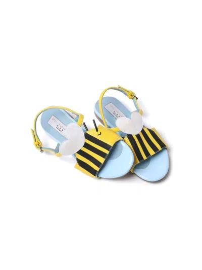 Shop Stella Mccartney Bee Strap Sandals In Yellow