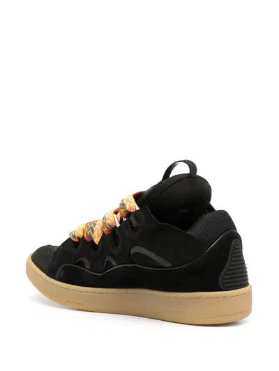 Shop Lanvin Curb Sneakers In Black Leather