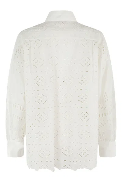 Shop Ermanno Firenze Camicia Manica Lunga In Off White