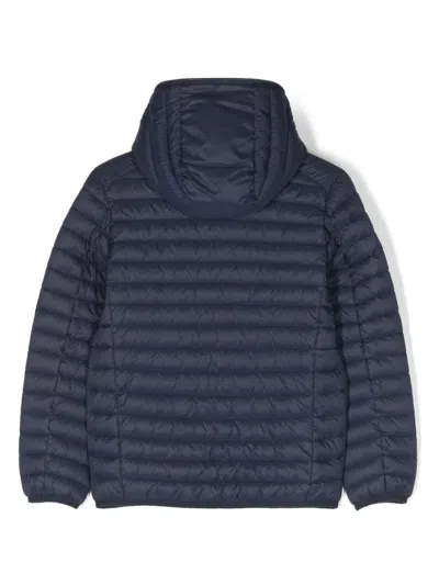 Shop Save The Duck Plumtech Hooded Down Jacket In Navy Blue