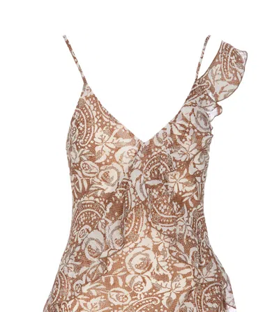 Shop Liu •jo Asymmetrical Dress Liu-jo In Brown