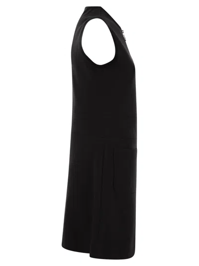Shop Moncler Zipped Sleeveless Mini Dress