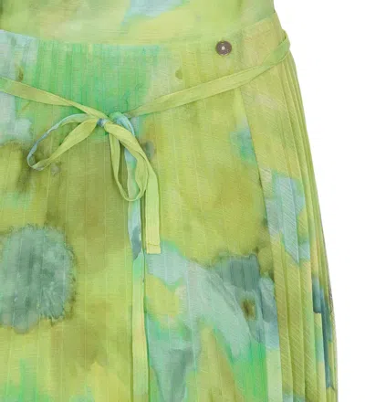 Shop Liu •jo Pleated Skirt Liu-jo In Green