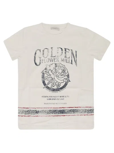 Shop Golden Goose Journey/ Boys T-shirt/ Cotton Jersey Golden Fl In Artic Wolf