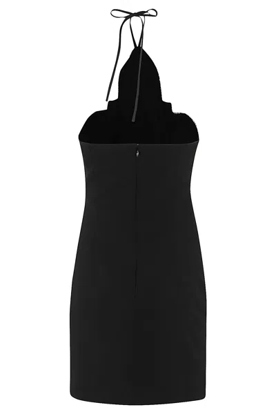 Amen In Crepe W Embr Orchd In Black Silver