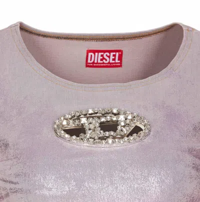 Shop Diesel De-top1-fse Long Sleeved Embellished Top