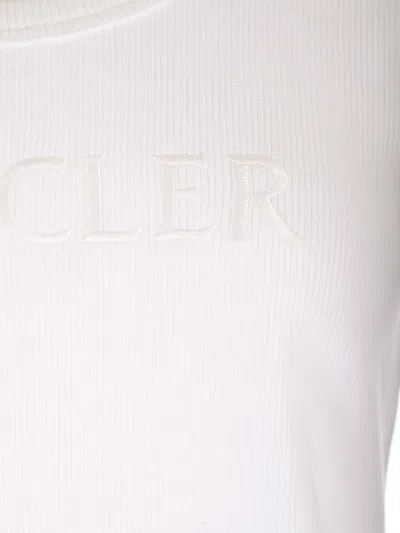 Shop Moncler Ribbed Tank Top With Embroidered Logo