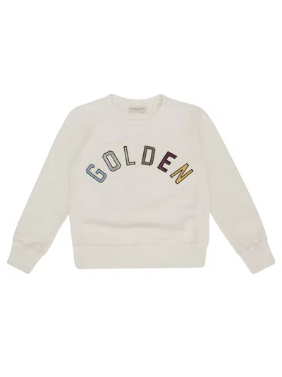 Shop Golden Goose Journey/ Boys Crewneck Regular Sweatshirt In Artic Wolf/ Multicolor