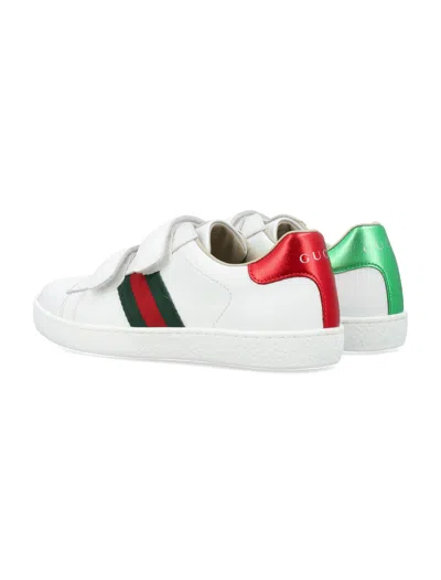 Shop Gucci Ace Leather Sneaker In White