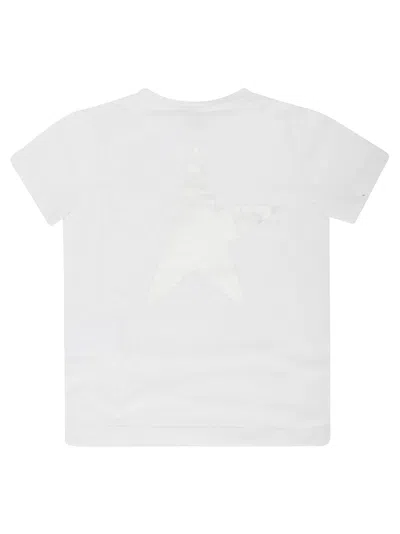Shop Golden Goose Star/ Boys T-shirt S/s Logo/ Big Star Printed In White/ Silver