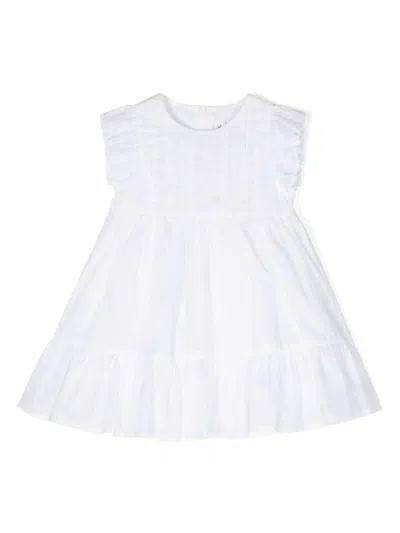 Shop Il Gufo White Cotton Voile Dress With Culotte