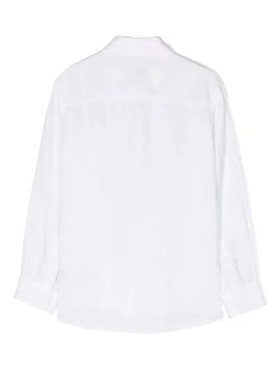 Shop Il Gufo White Linen Shirt With Pocket