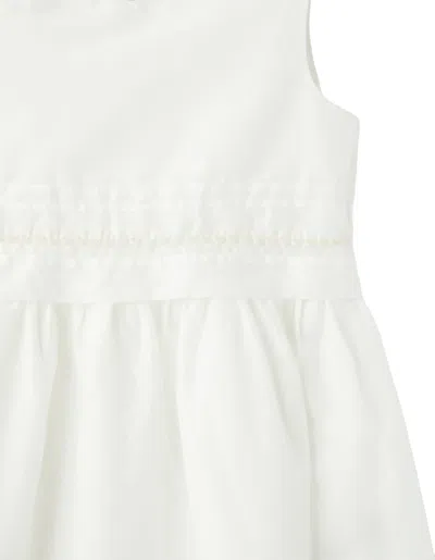 Shop Il Gufo Sleeveless Dress In White Cotton Voile