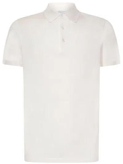 Shop Aspesi Buttoned Short-sleeved Polo Shirt In Bianco