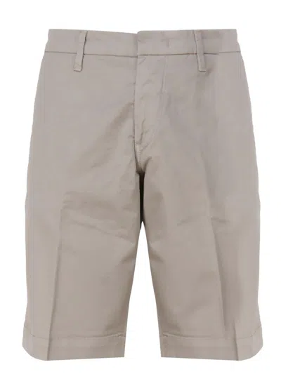 Shop Fay Beige Stretch Cotton Shorts