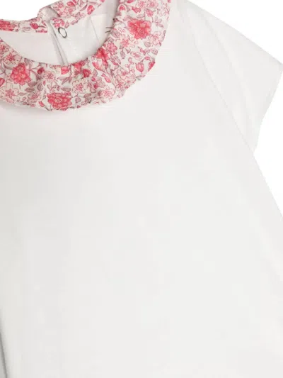Shop Teddy &amp; Minou White Bodysuit With Poppy Coloured Ruffles