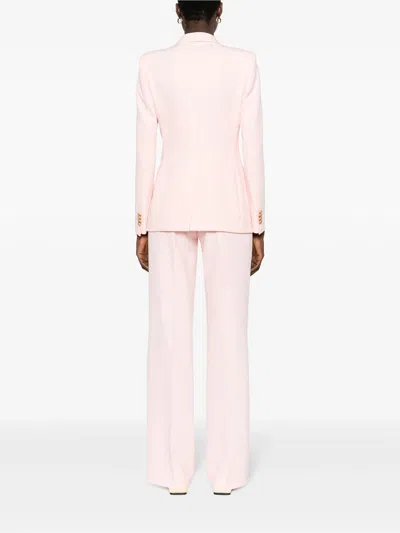 Shop Tagliatore Pink Double-breasted Suit In Rose
