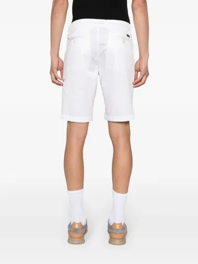 Shop Fay White Stretch Cotton Shorts