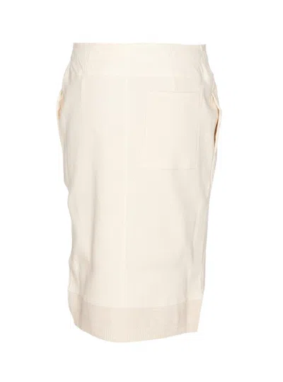 Shop Bottega Veneta Panelled Compact Ribbed Jersey Skirt In Seasalt