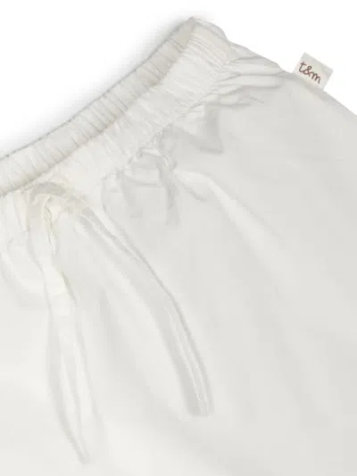 Shop Teddy &amp; Minou White Stretch Cotton Trousers With Drawstring