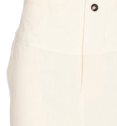 Shop Bottega Veneta Panelled Compact Ribbed Jersey Skirt In Seasalt