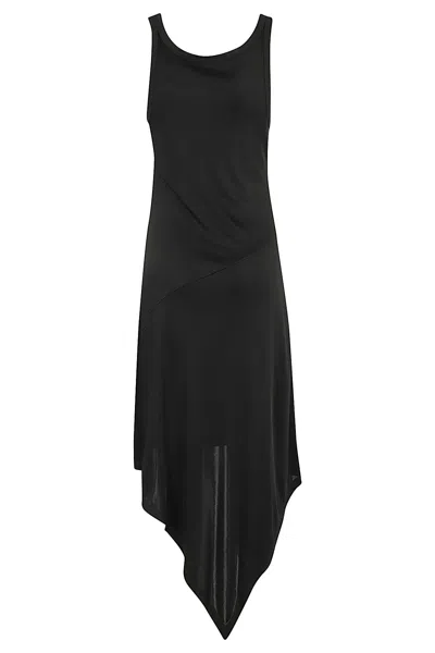 Shop Helmut Lang Crush Bias Dress In Black