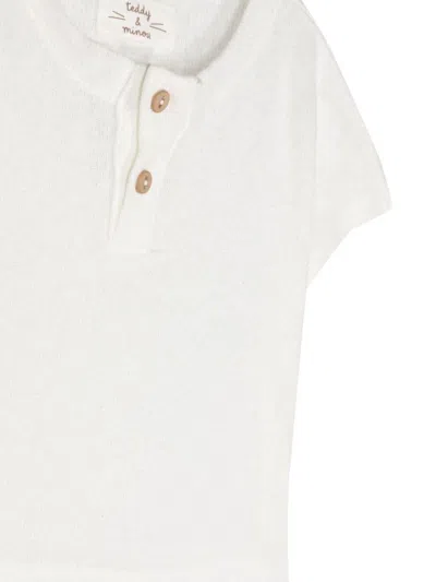 Shop Teddy &amp; Minou White T-shirt With Buttons