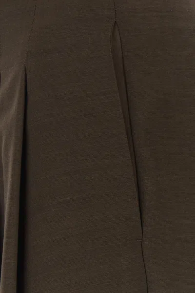 Philosophy Di Lorenzo Serafini Wool Blend Shorts With Belt Loops And Cuffed Hem In Marrone