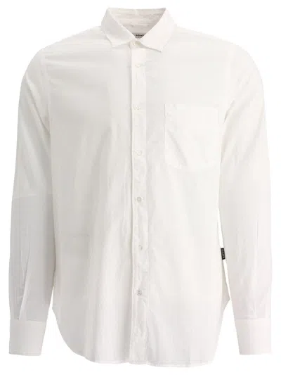 Shop Aspesi Buttoned Long-sleeved Shirt In Bianco