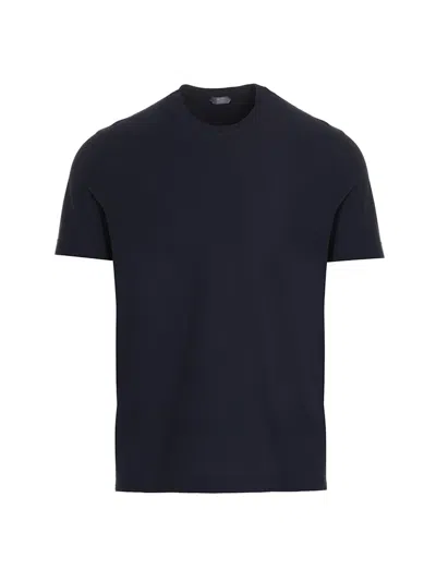 Shop Zanone Ice Cotton T-shirt In Blu Aperto