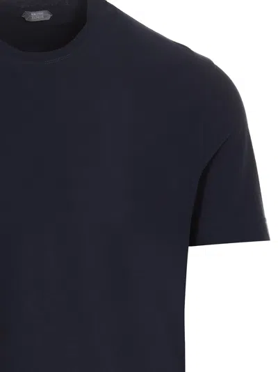 Shop Zanone Ice Cotton T-shirt In Blu Aperto