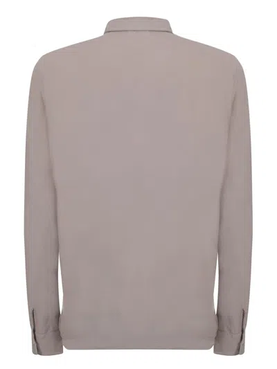 Shop Zanone Long-sleeved Button-down Shirt In Tortora