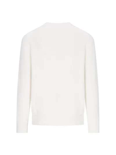 Shop Polo Ralph Lauren Pony Embroidered Crewneck Knitted Jumper In White
